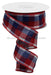 1.5’’X10Yd Woven Check Red/White/Navy RGA1924A1 Ribbon