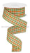 1.5"X10Yd Woven Gingham Check Orange/Moss/Ivory RGA1102K5 - DecoExchange
