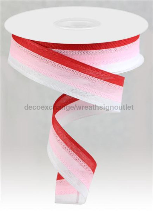 1.5"X25Yd 3-In-1 Value Faux Burlap Red/Pink/White RC5006XX - DecoExchange
