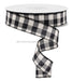 1.5’X50Yd Woven Check Cream/Black Rl3130 Ribbon