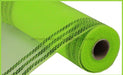 10.25"X10Yd Border Stripe Metallic Mesh Apple W/Lime Green Foil RE850271 - DecoExchange
