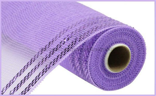 10.25"X10Yd Border Stripe Metallic Mesh Lavender W/Lavender Foil RE850213 - DecoExchange