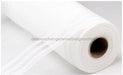 10.25"X10Yd Border Stripe Metallic Mesh White With White Film RE8502R1 - DecoExchange