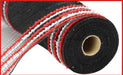 10.25"X10Yd Drift/Pp Wide Border Mesh Black/Red/White RY8116D6 - DecoExchange