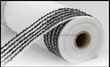 10.25"X10Yd Drift/Pp Wide Border Mesh White/Black RY8115F6 - DecoExchange