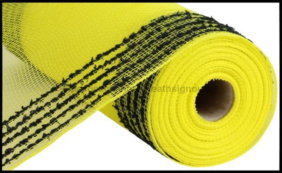 10.25"X10Yd Drift/Pp Wide Border Mesh Yellow/Black RY8115F4 - DecoExchange®