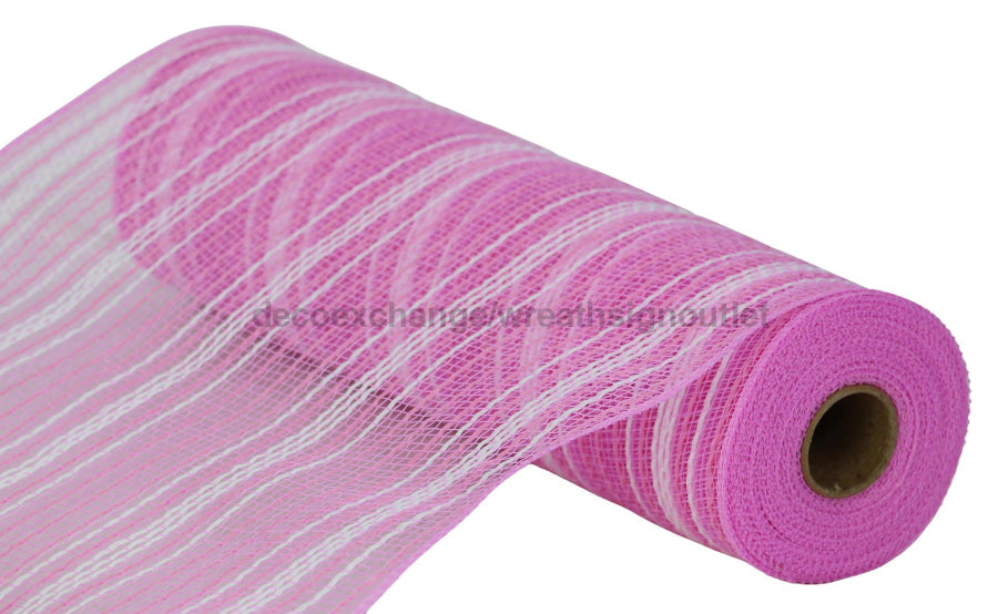 10.25’’X10Yd Farmhs Stripe Faux Jute Mesh Pink/White RY834453 Mesh
