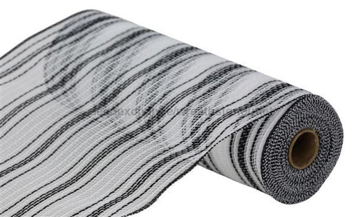 10.25’X10Yd Farmhs Stripe Faux Jute Mesh Black/White Ry834462