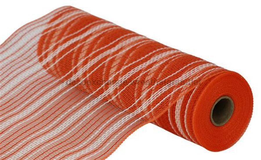 10.25X10Yd Farmhs Stripe Faux Jute Mesh Orange/Cream Ry8344Et