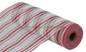 10.25’X10Yd Farmhs Stripe Faux Jute Mesh Red/White Ry834449