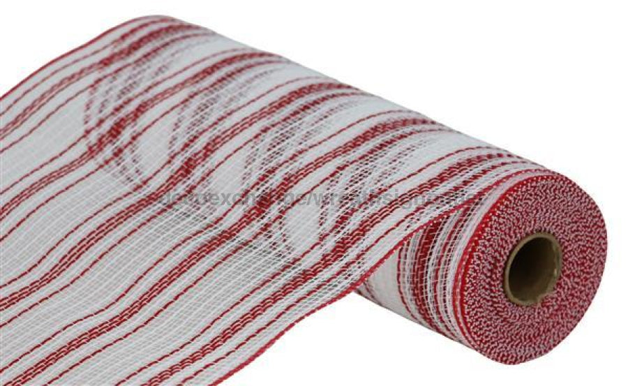 10.25’X10Yd Farmhs Stripe Faux Jute Mesh Red/White Ry834449