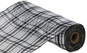 10.25X10Yd Farmhse Plaid Faux Jute Mesh Black/White Ry834562