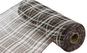 10.25’X10Yd Farmhse Plaid Faux Jute Mesh Chocolate/Cream Ry8345Em