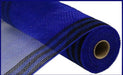 10.25X10Yd Faux Jute/pp/border Stripe Royal Blue/black Ry8325K5 Mesh