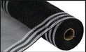 10.25"X10Yd Faux Jute/Pp/Border Stripe Black/White RY832562 - DecoExchange®