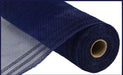 10.25X10Yd Faux Jute/Pp/Border Stripe Navy Blue Ry832419 Mesh