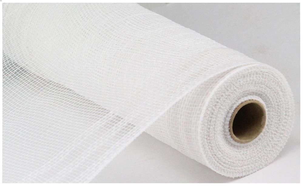 10.25"X10Yd Faux Jute/Pp/Border Stripe White RY832427 - DecoExchange
