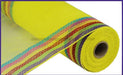 10.25X10Yd Faux Jute/Pp/Border Stripe Yel/Pur/Grn/Red/H Pnk/Tur Ry8326K8 Mesh