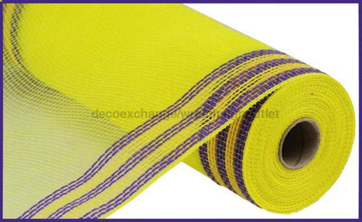 10.25X10Yd Faux Jute/pp/border Stripe Yellow/purple Ry8325J6 Mesh