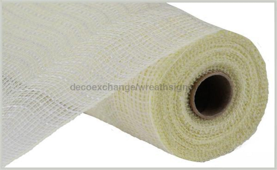 10.25"X10Yd Faux Jute/Pp Check Cream/White RY831383 - DecoExchange