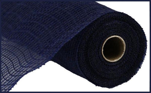 10.25"X10Yd Faux Jute/Pp Check Navy RY831319 - DecoExchange