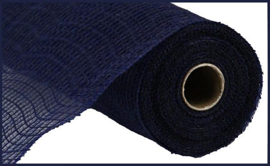 10.25"X10Yd Faux Jute/Pp Check Navy RY831319 - DecoExchange