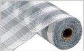 10.25"X10Yd Faux Jute/Pp Small Check White/Grey RY8320J8 - DecoExchange