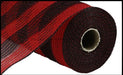 10.25"X10Yd Faux Jute/Pp Small Stripe Red/Black RY8319E6 - DecoExchange