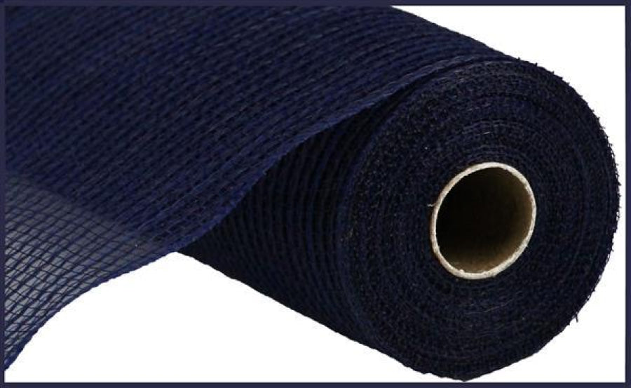 10.25"X10Yd Faux Jute/Pp Stripe Navy RY831219 - DecoExchange