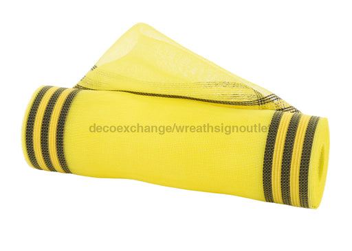 10.25’’X10Yd Fine Weave Border Stripe Yellow/Black RY5008F4 Mesh