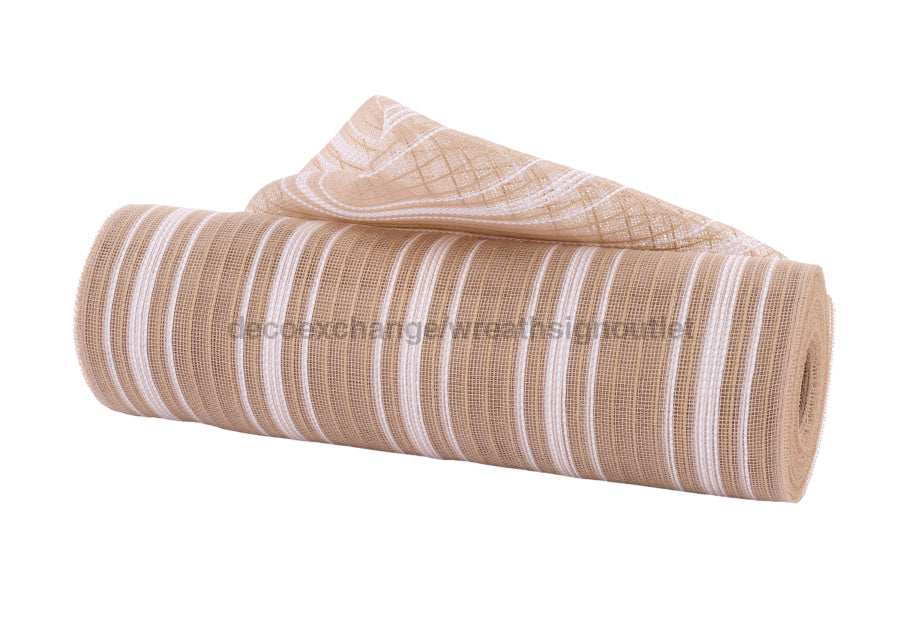 10.25’’X10Yd Fine Weave Frmhs Stripe Mesh Natural/White RY501048 Mesh