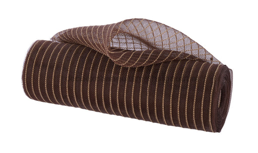 10.25’’X10Yd Fine Weave Faux Jute Mesh Chocolate/Natural RY502631 Mesh