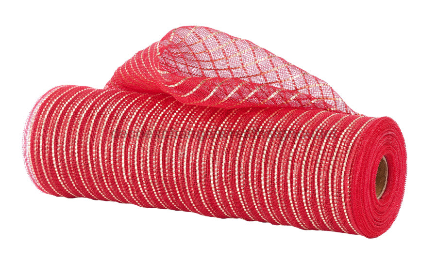 10.25’’X10Yd Fine Weave Matte Wide Foil Red/Gold RY501639 Mesh