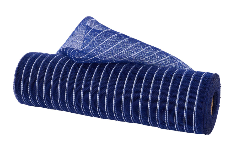 10.25’’X10Yd Fine Weave Metallic Mesh Navy Blue/White Film Ry5001Kw