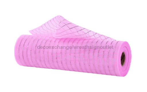 10.25’’X10Yd Fine Weave Metallic Mesh Pink W/Pink Foil Ry500122