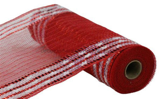 10.25X10Yd Foil/Snowball Border Mesh Red/White Ry821349