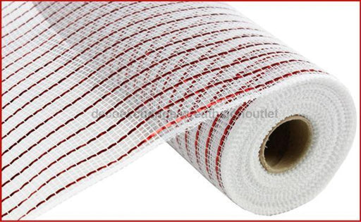 10.25"X10Yd Matte Wide Foil Mesh White/Matte Red RY8500A2 - DecoExchange®