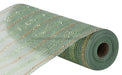 10.25’X10Yd Poly/Faux Jute/Metallic Mesh Sage/Champagne Ry8020R7