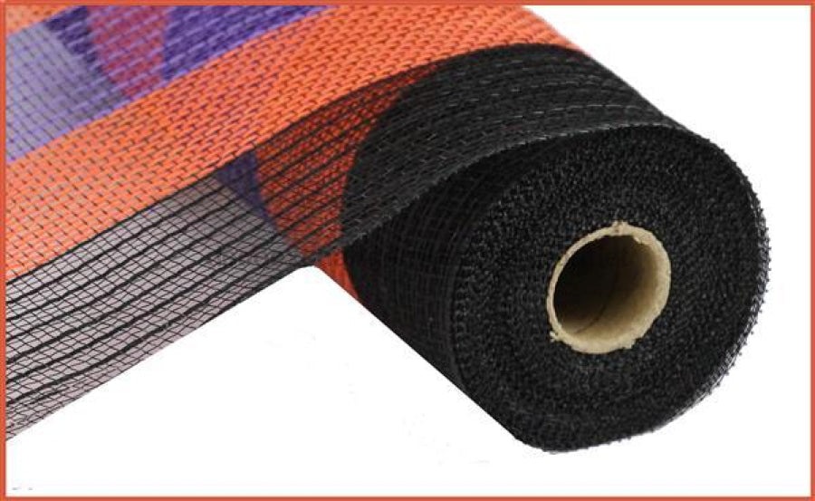 10.25"X10Yd Poly/Faux Jute Wide Stripe Black/Orange/Purple RY8301E9 - DecoExchange