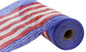 10.25X10Yd Poly/Jute/Metallic Stripe Red/White/Blue Ry8034H3 Mesh