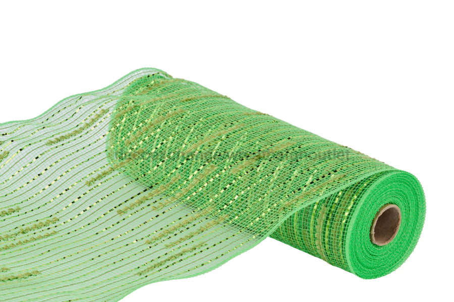 10.25’’X10Yd Random Dbl Drift/Foil Mesh Lime Green Ry812230