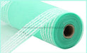 10.25"X10Yd Snowdrift/Wide Border Mesh Mint Green/White RY8115Y6 - DecoExchange®