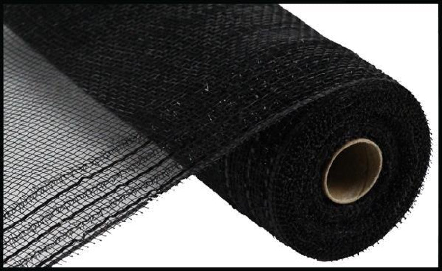 10.25"X10Yd Tinsel/Foil Wide Border Mesh Black RY850702 - DecoExchange®