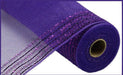 10.25"X10Yd Tinsel/Foil Wide Border Mesh Purple RY850723 - DecoExchange®
