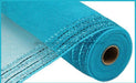 10.25X10Yd Tinsel/Foil Wide Border Mesh Turquoise Ry850771