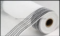 10.25"X10Yd Tinsel/Foil Wide Border Mesh White/Black RY8505F6 - DecoExchange
