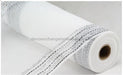 10.25X10Yd Tinsel/Foil Wide Border Mesh White/Silver Ry850598
