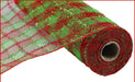 10.25’X10Yd Tinsel/Pp Check Red/Lime Ry841234