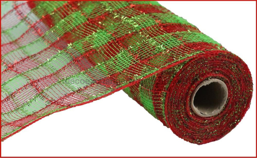 10.25’X10Yd Tinsel/Pp Check Red/Lime Ry841234