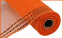 10.5"X10Yd Border Stripe Metallic Mesh Orange W/Orange Foil RY850220 - DecoExchange